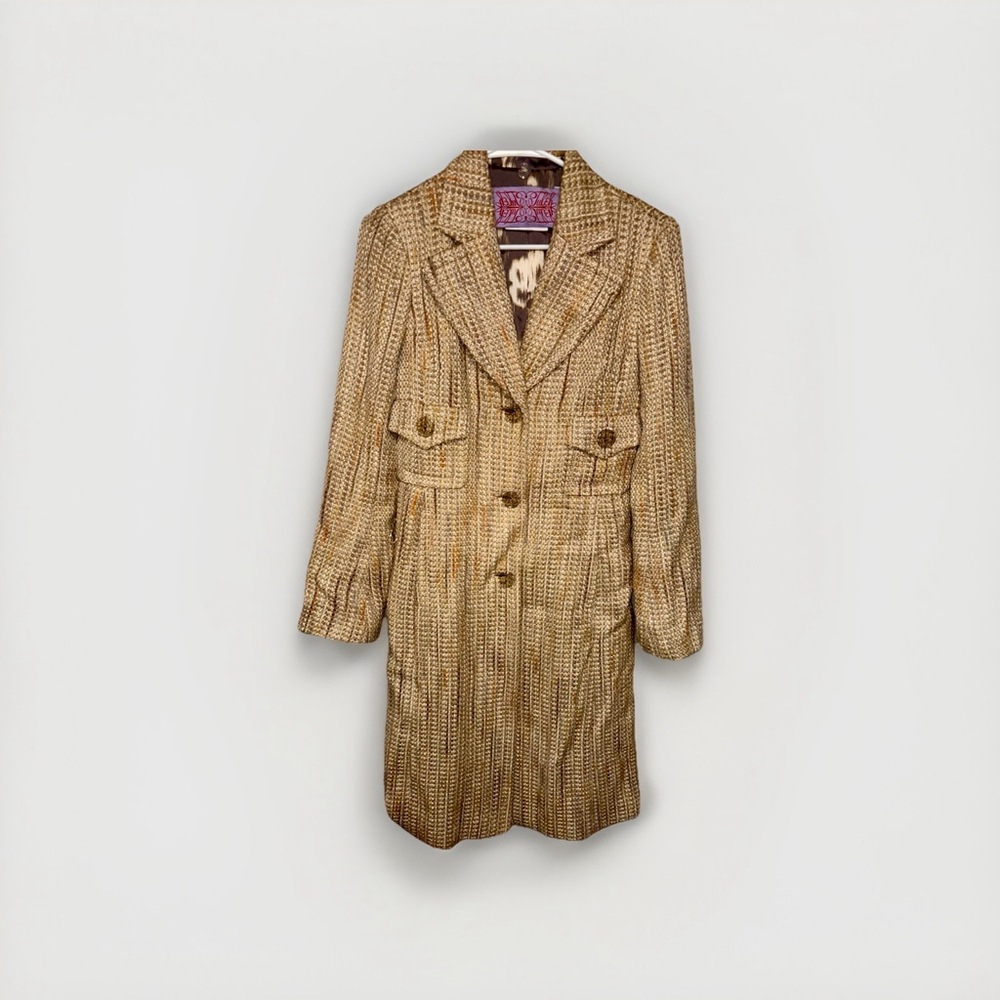 Tuleh Metallic Tweed Long Coat Wool Blend, Runway Vintage Rarity. Retail 1500+ - Picture 9 of 9